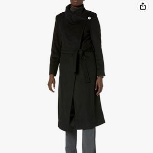 NWT Kenneth Cole, full length, black wool fencer coat size 8